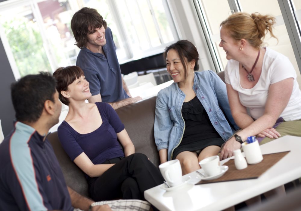 Happy group of students at M28: L to R: Govind Krishnamoorthy, Melissa Legg,  Benjamin Walters (standing) Miyuki Ono, and Jennifer Wilson