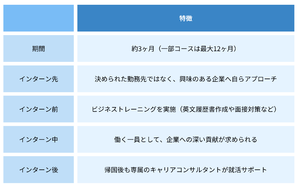 IBP留学インターンシップの特徴